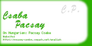 csaba pacsay business card